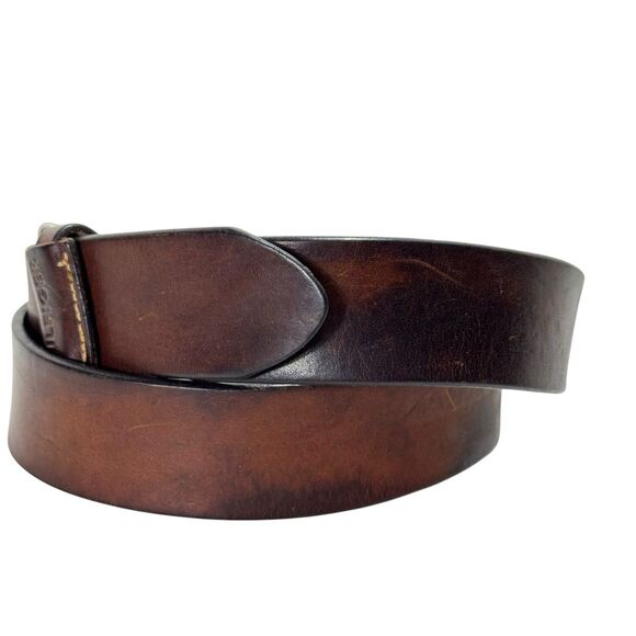 Vintage Tommy Hilfiger Men’s Leather Belt USA Made Sz 36 Walnut Brown - Picture 4 of 11